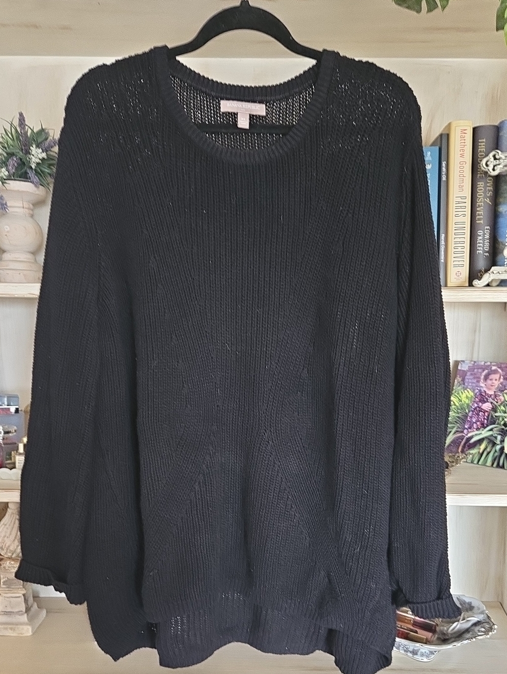 Banana Republic Black Knit Pullover Oversized XL